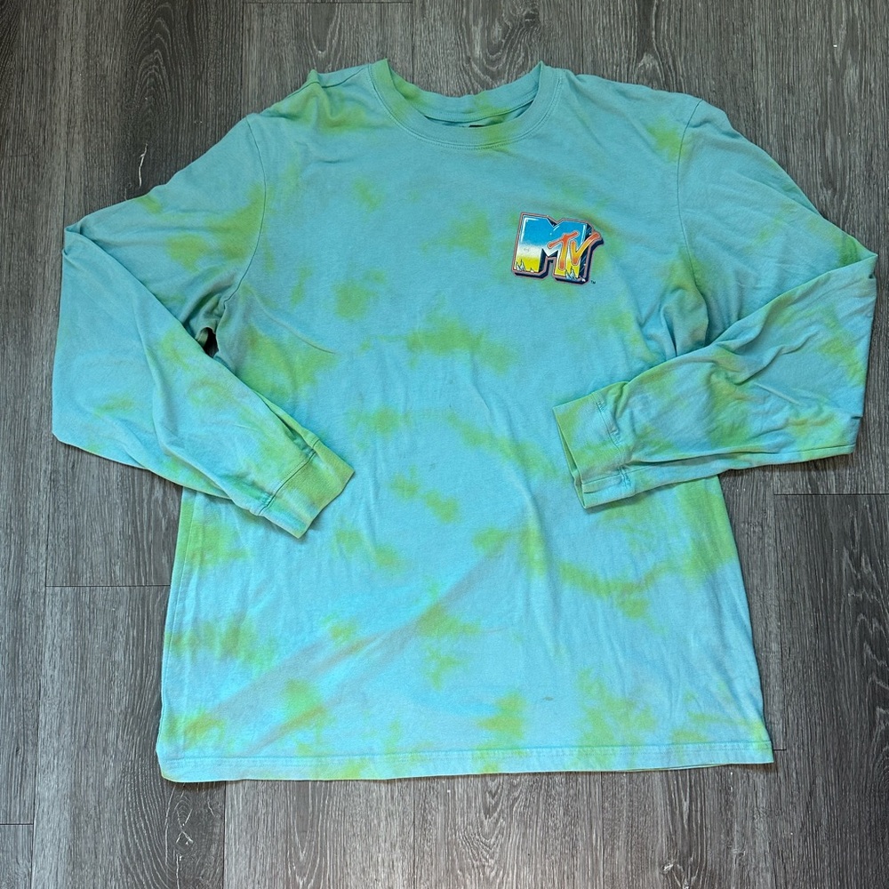 Vintage 90s MTV Tie-Dye Long Sleeve Shirt XL